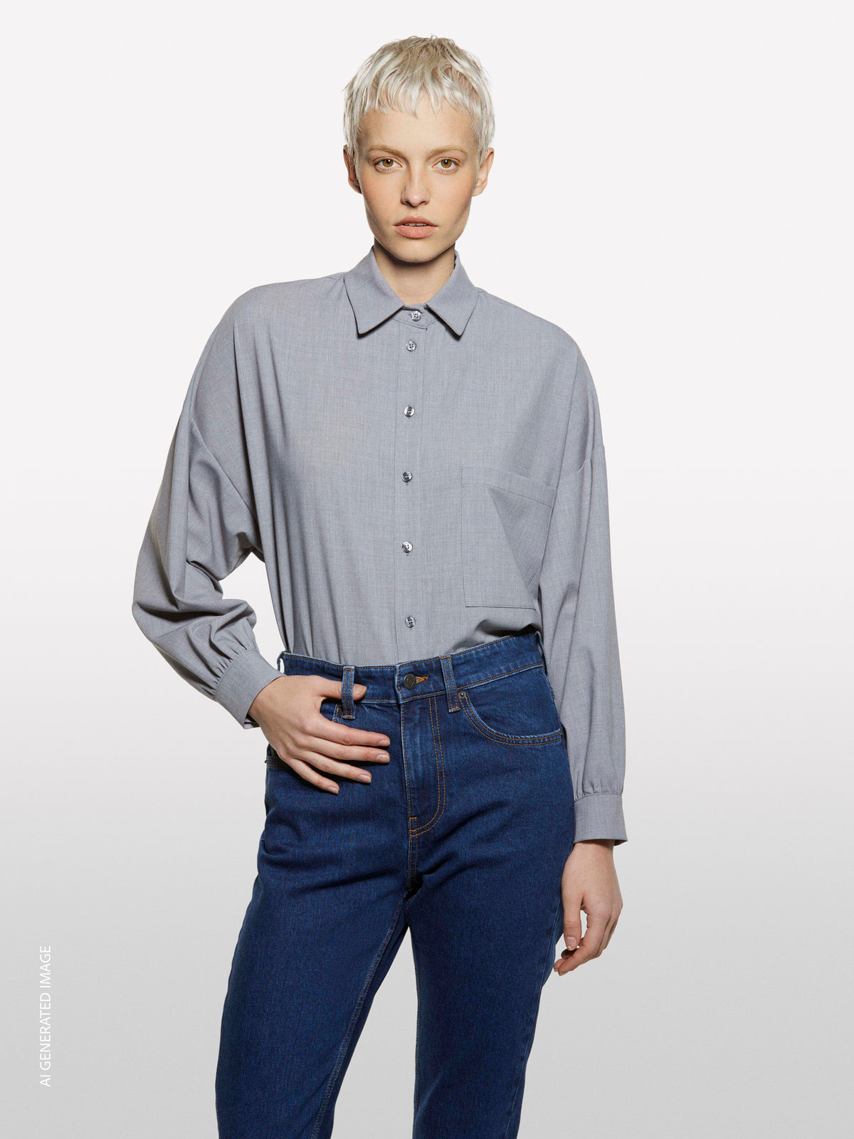 Camisa cinza-claro regular fit - ucb_image_FY