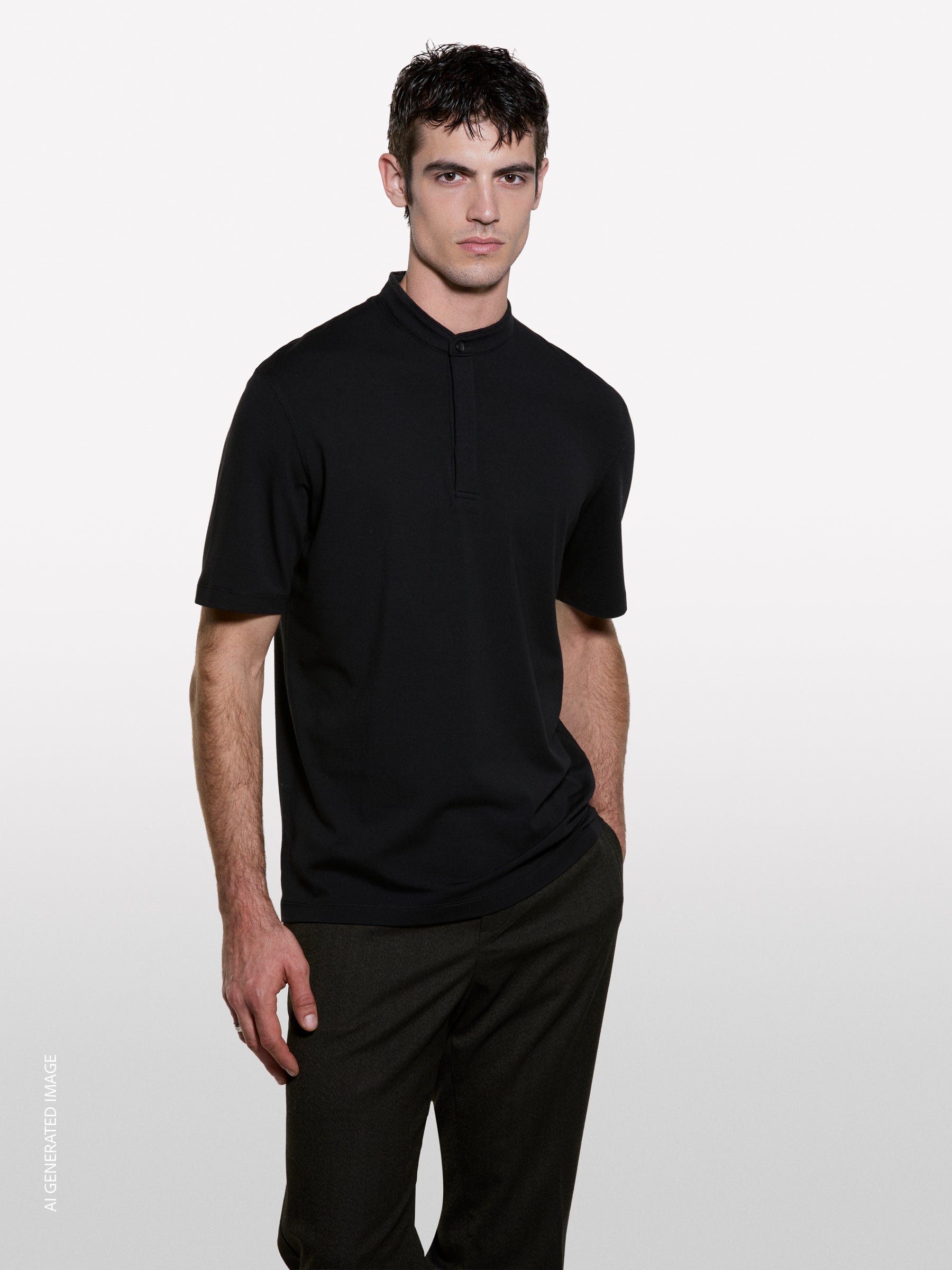 Polo preto com gola guru - ucb_image_FY