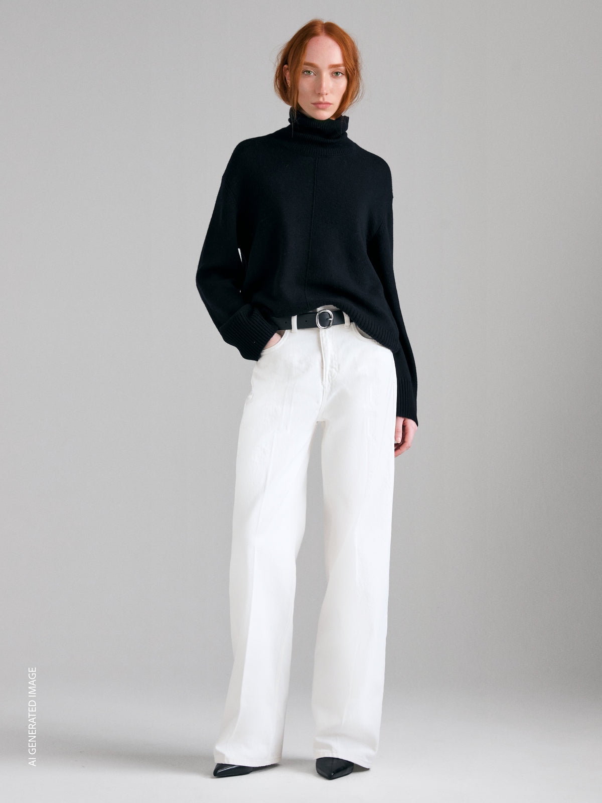 Camisola de gola alta em mistura de lã - ucb_image_F