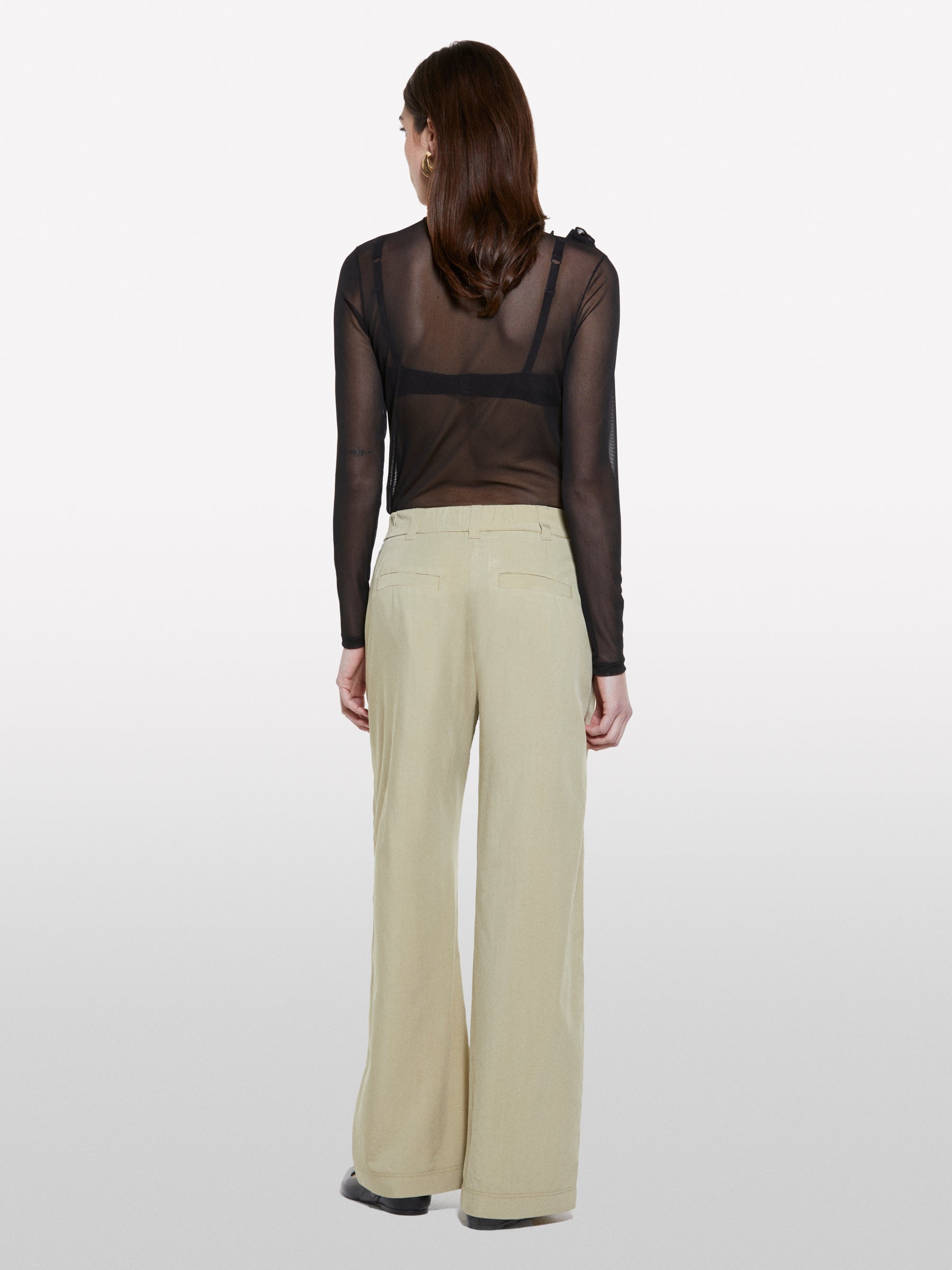 Calças palazzo verde militar com fecho de correr - ucb_image_B