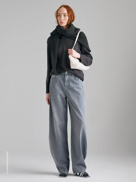 Camisola de gola redonda em mistura de lã - ucb_image_F