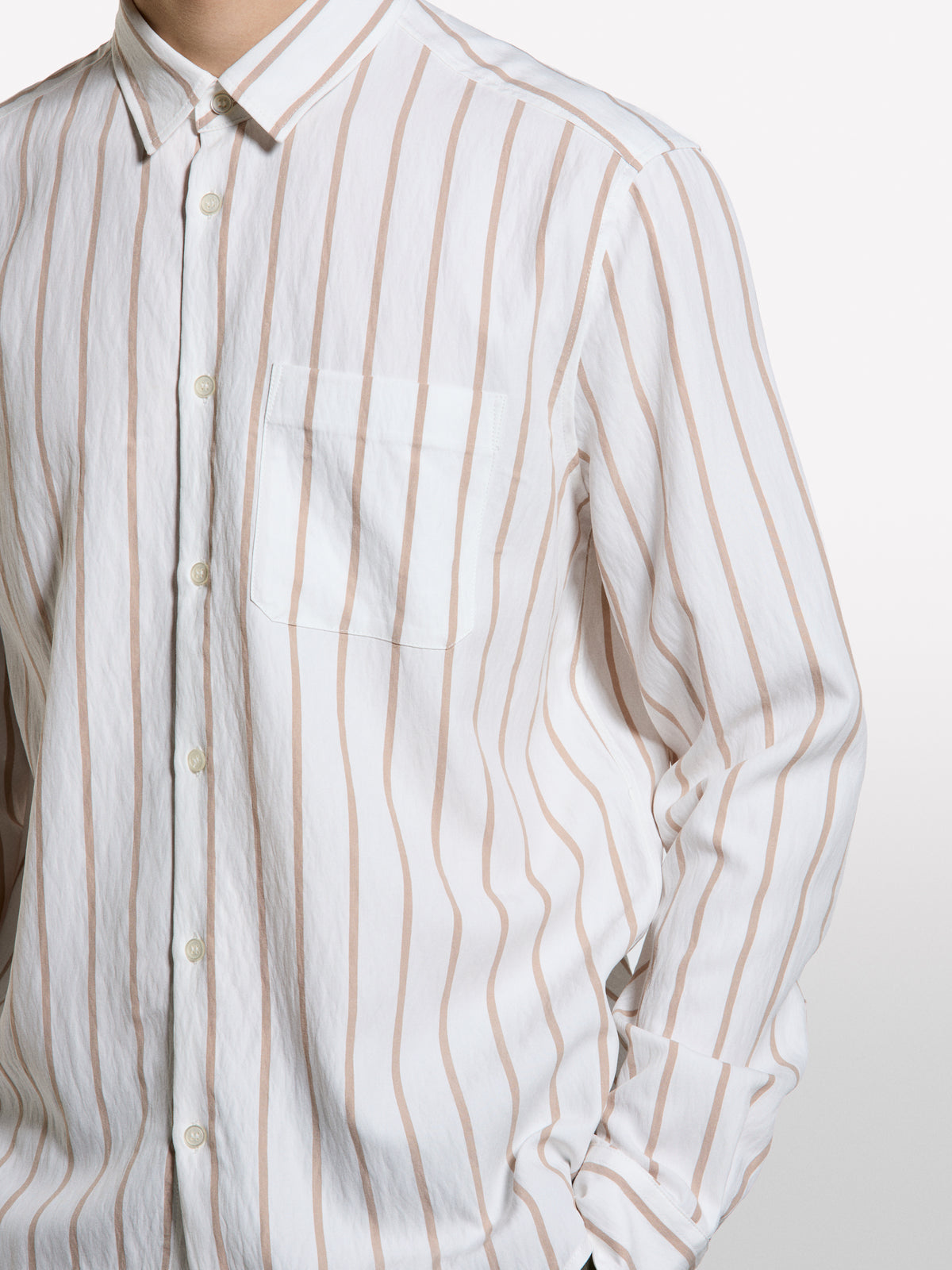 Camisa às riscas multicolor com bolso pequeno - ucb_image_FY
