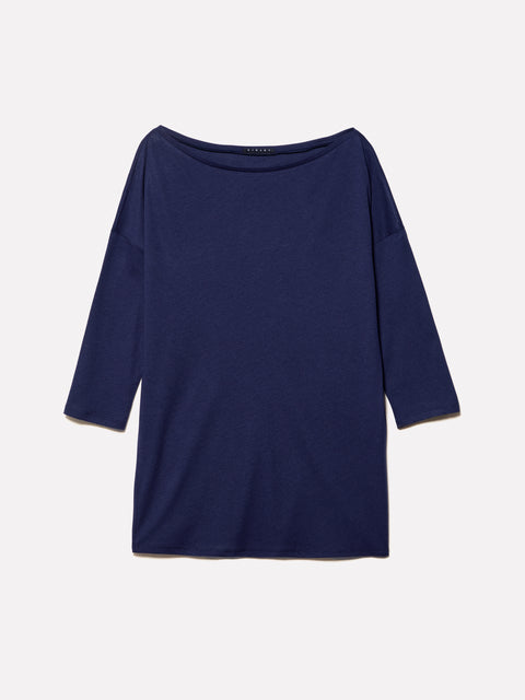 T-shirt azul com decote à barco - ucb_image_FS