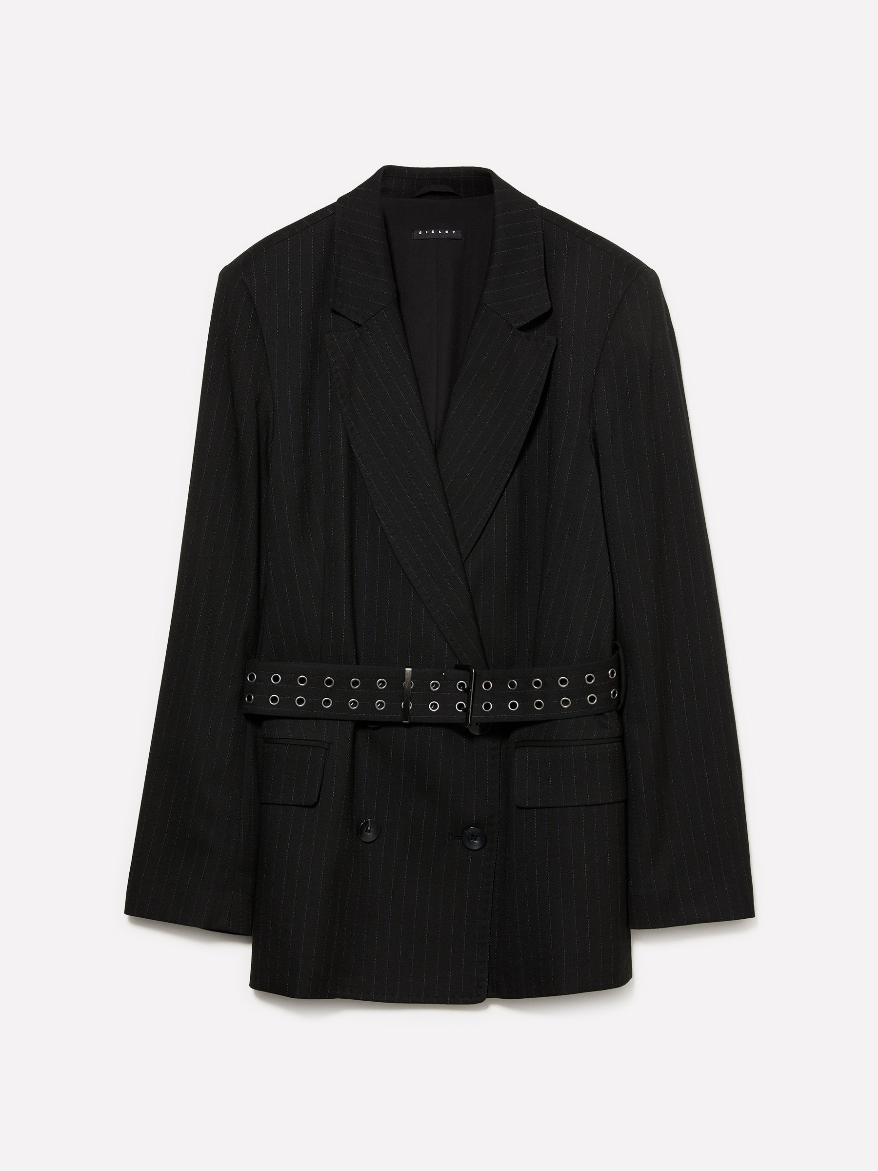 Blazer risca de giz com cinto - ucb_image_FS