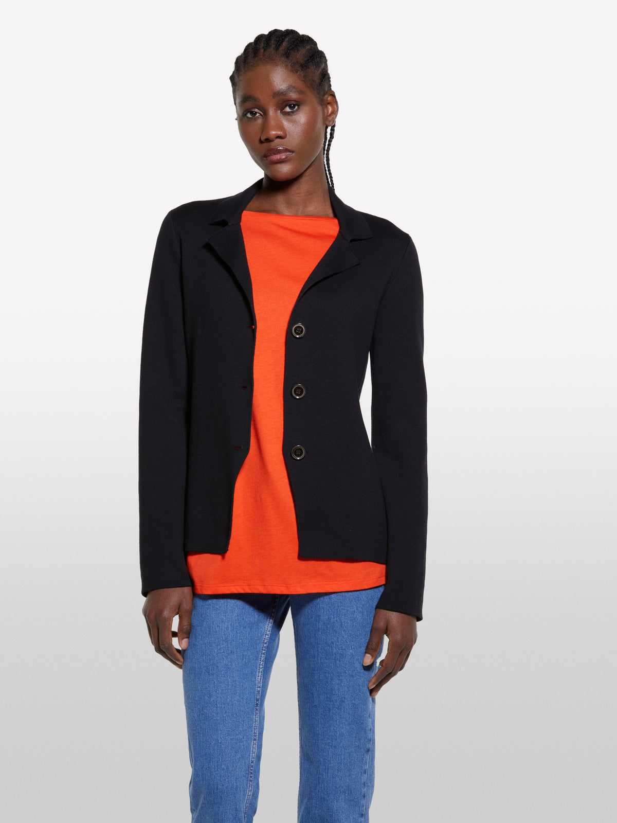 Black knit blazer