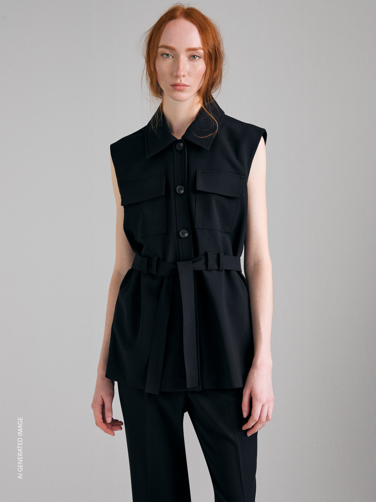 Vest with pockets and sash