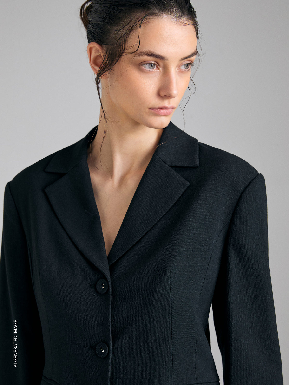 Slim fit melange blazer