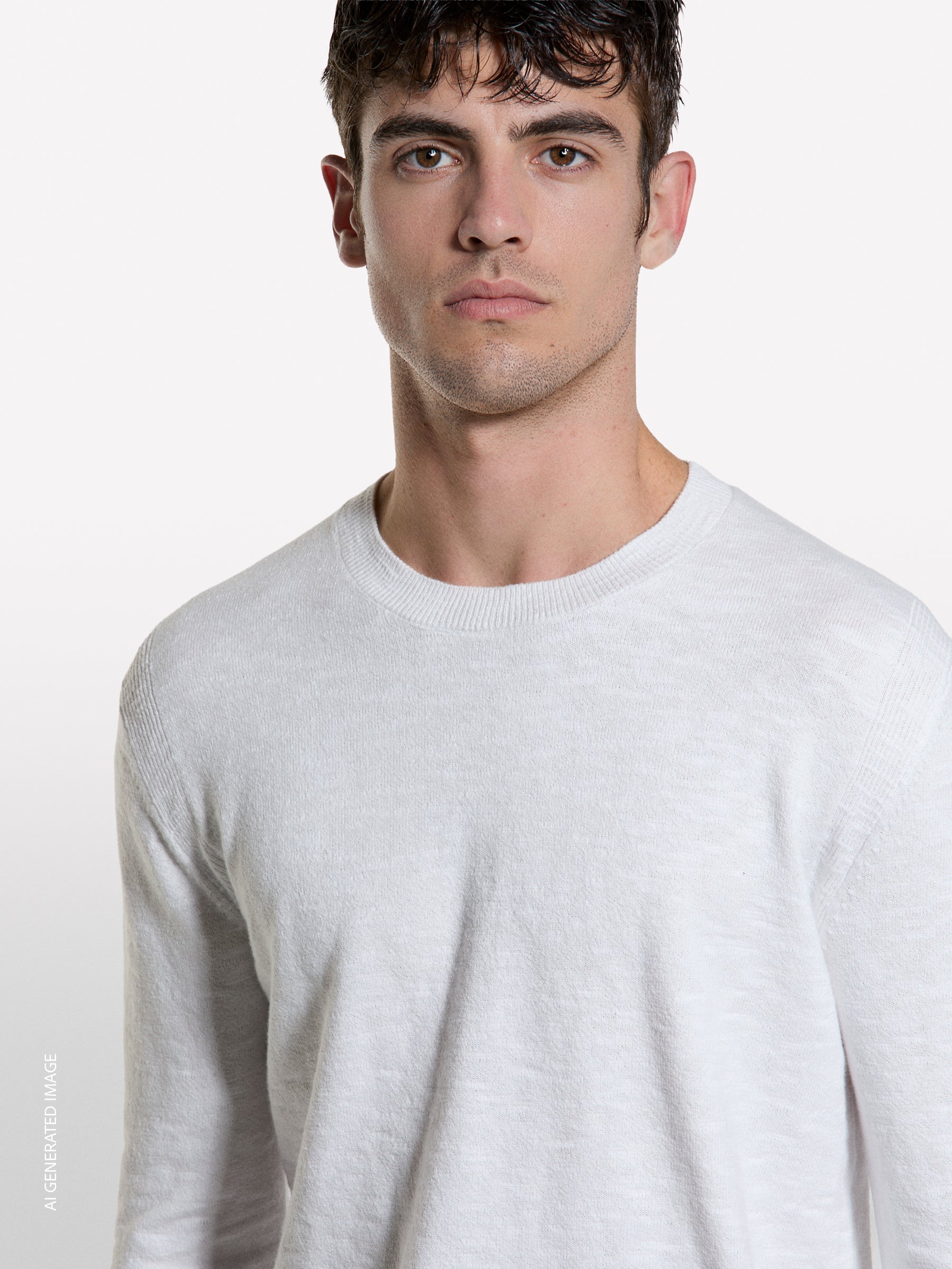 Camisola branca de gola redonda regular fit - ucb_image_FY