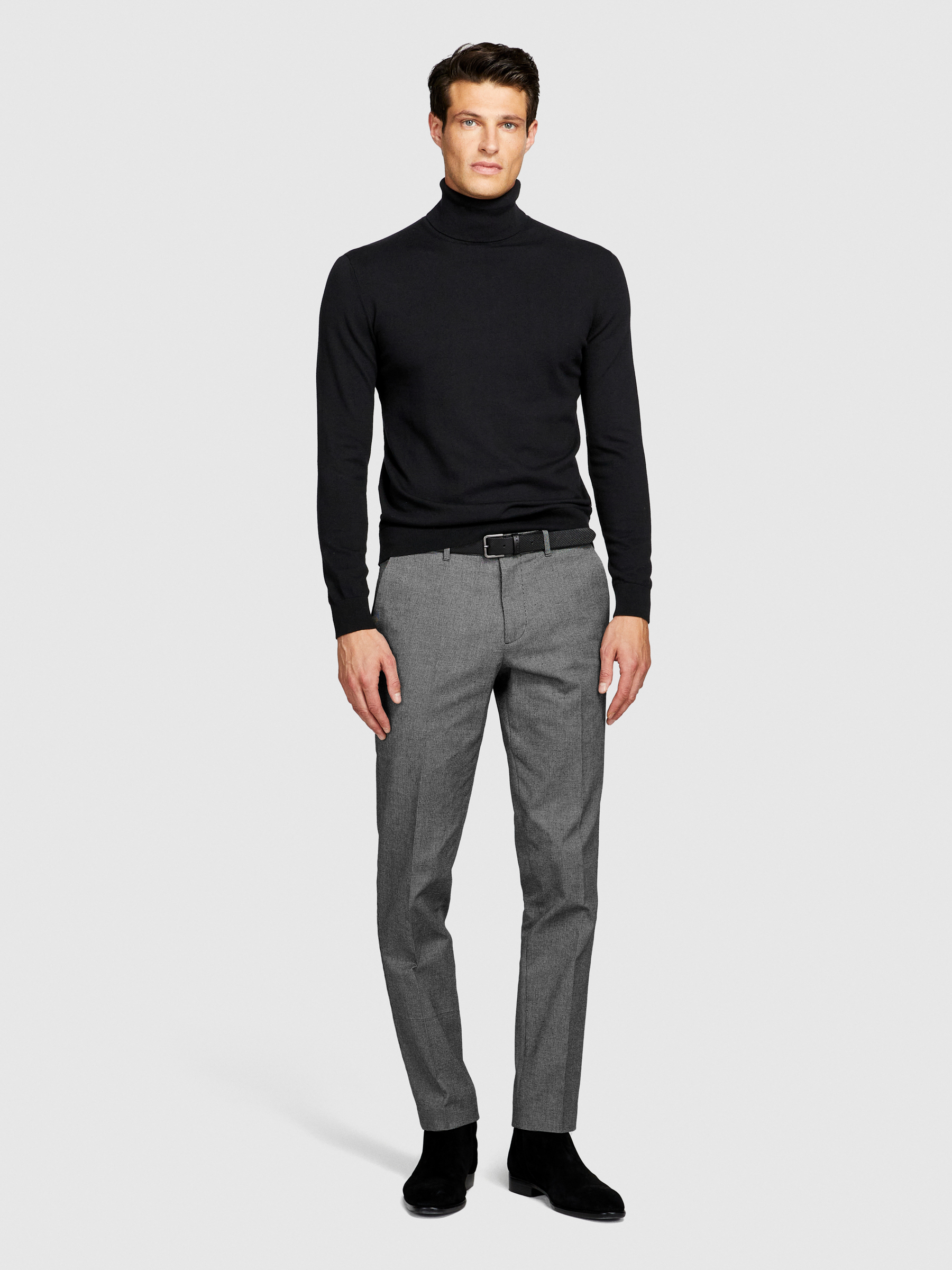 Sisley - Yarn Dyed Trousers, Man, Dark Gray, Size: 54