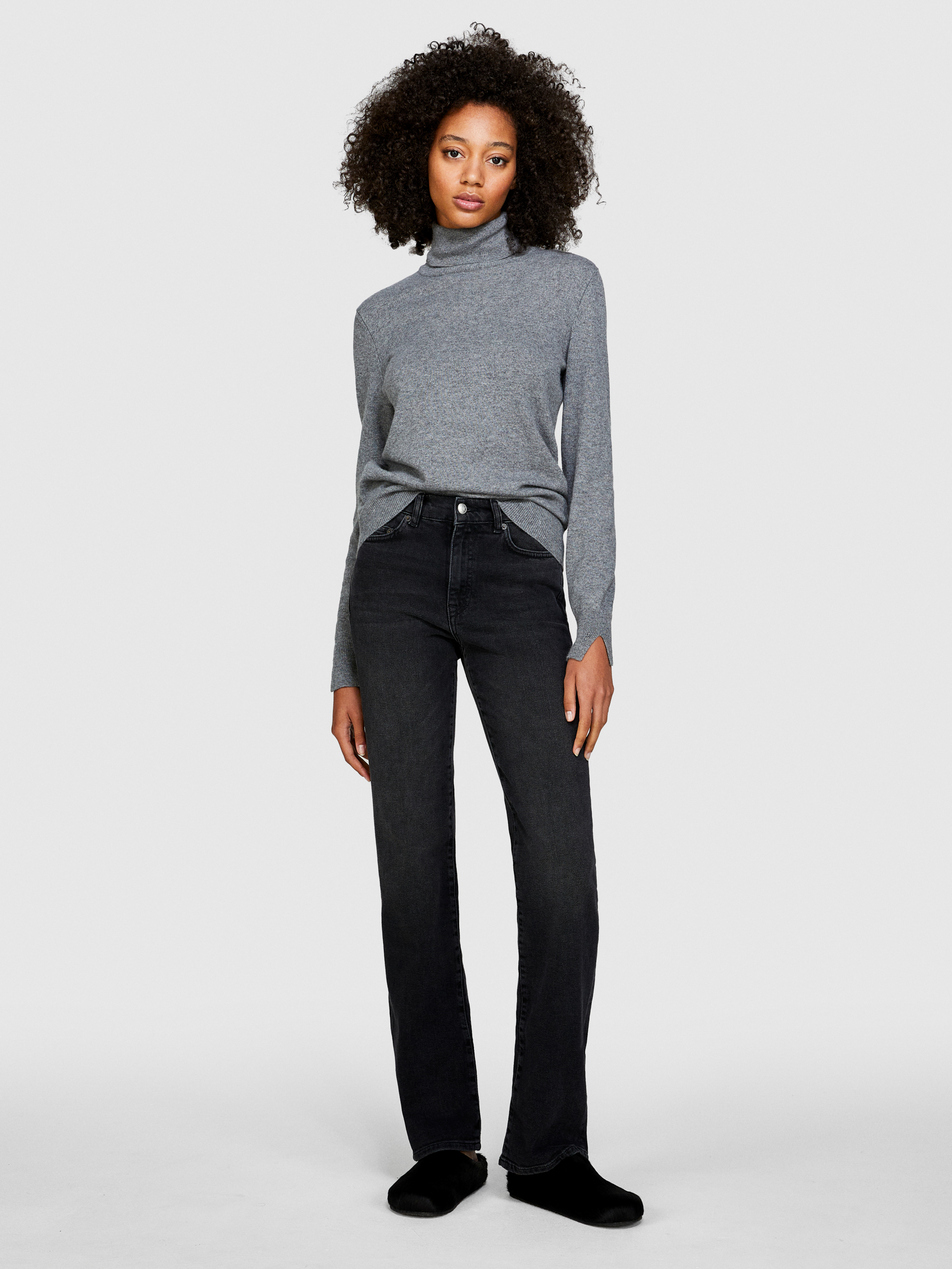 Sisley - High-waisted Jeans, Woman, Black, Size: 31