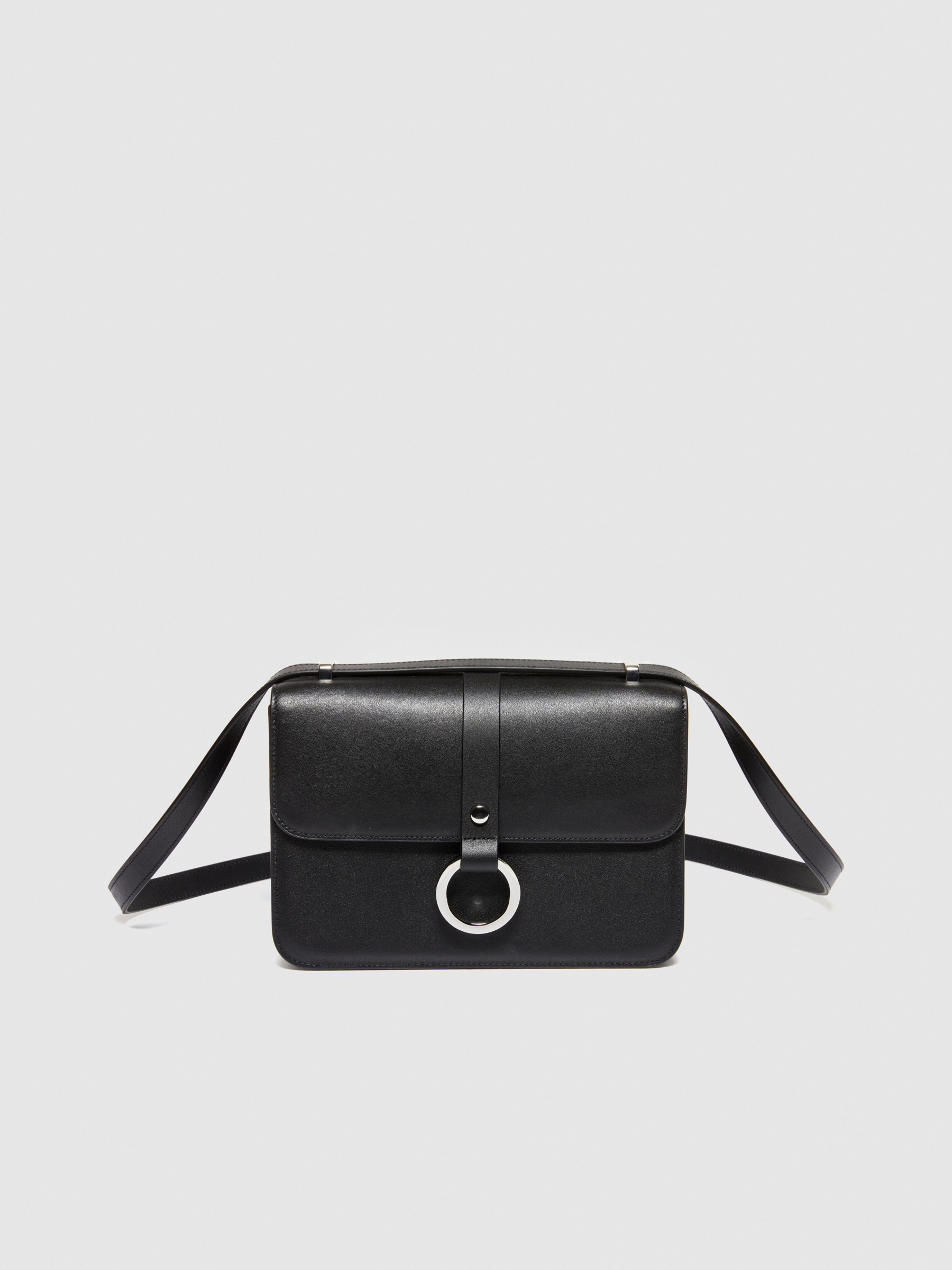 Sisley - Medium Leather Crossbody Bag, Woman, Black, Size: ST