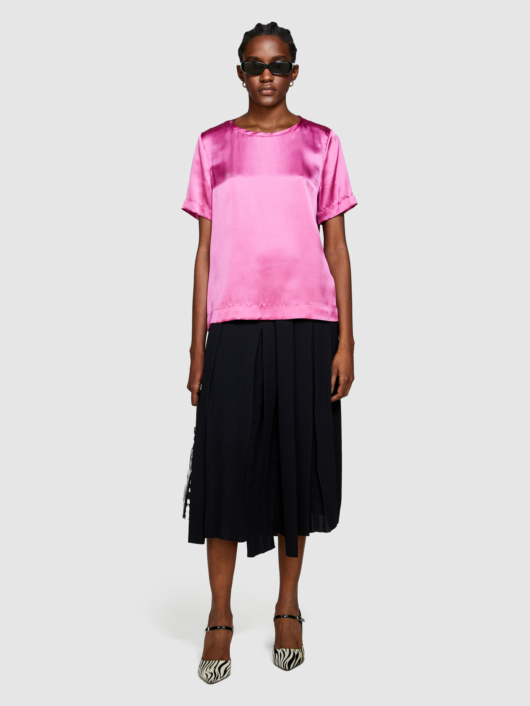 Sisley - Silk Blouse, Woman, Pink, Size: S