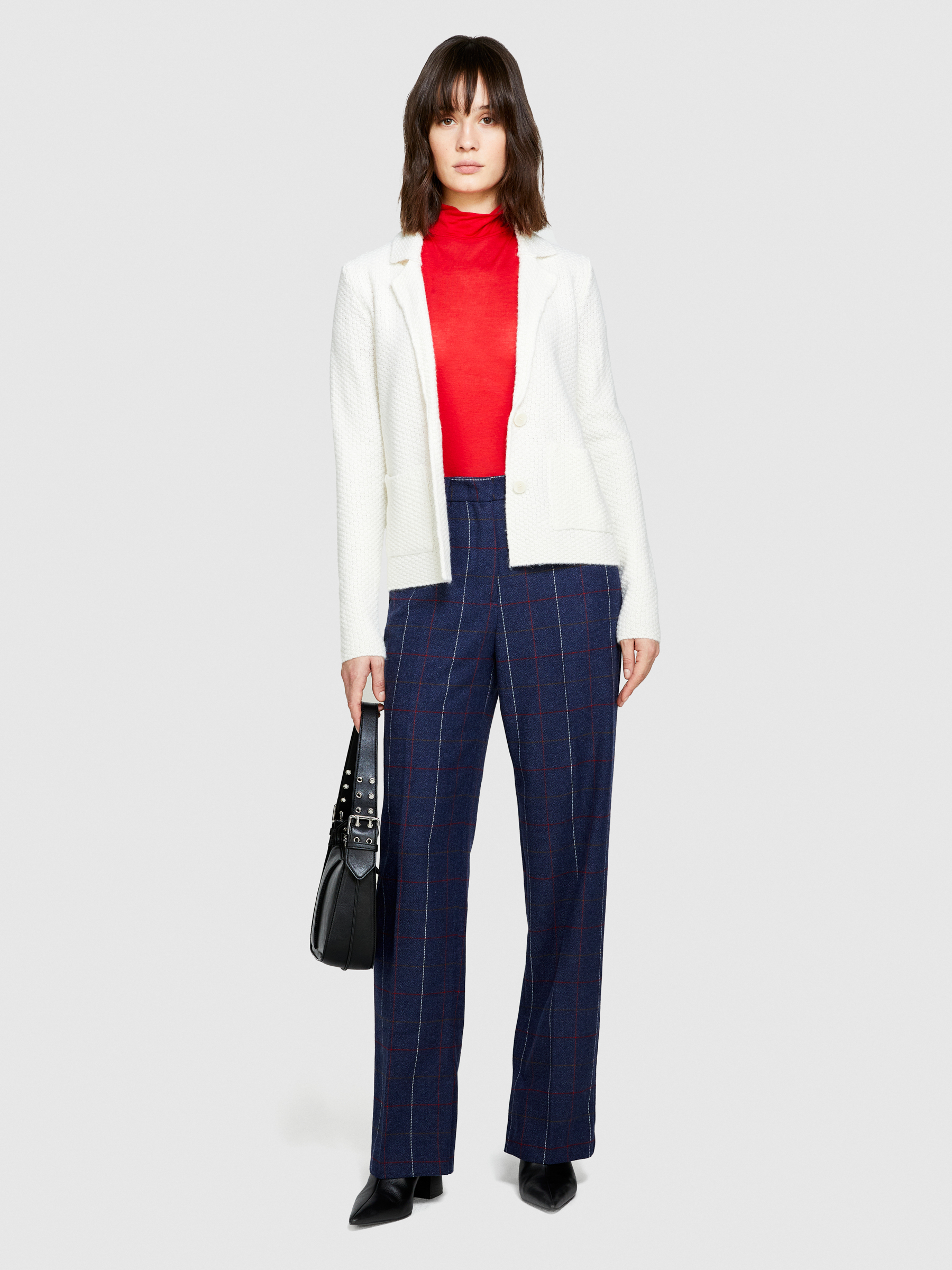 Sisley - Knit Blazer, Woman, White, Size: S