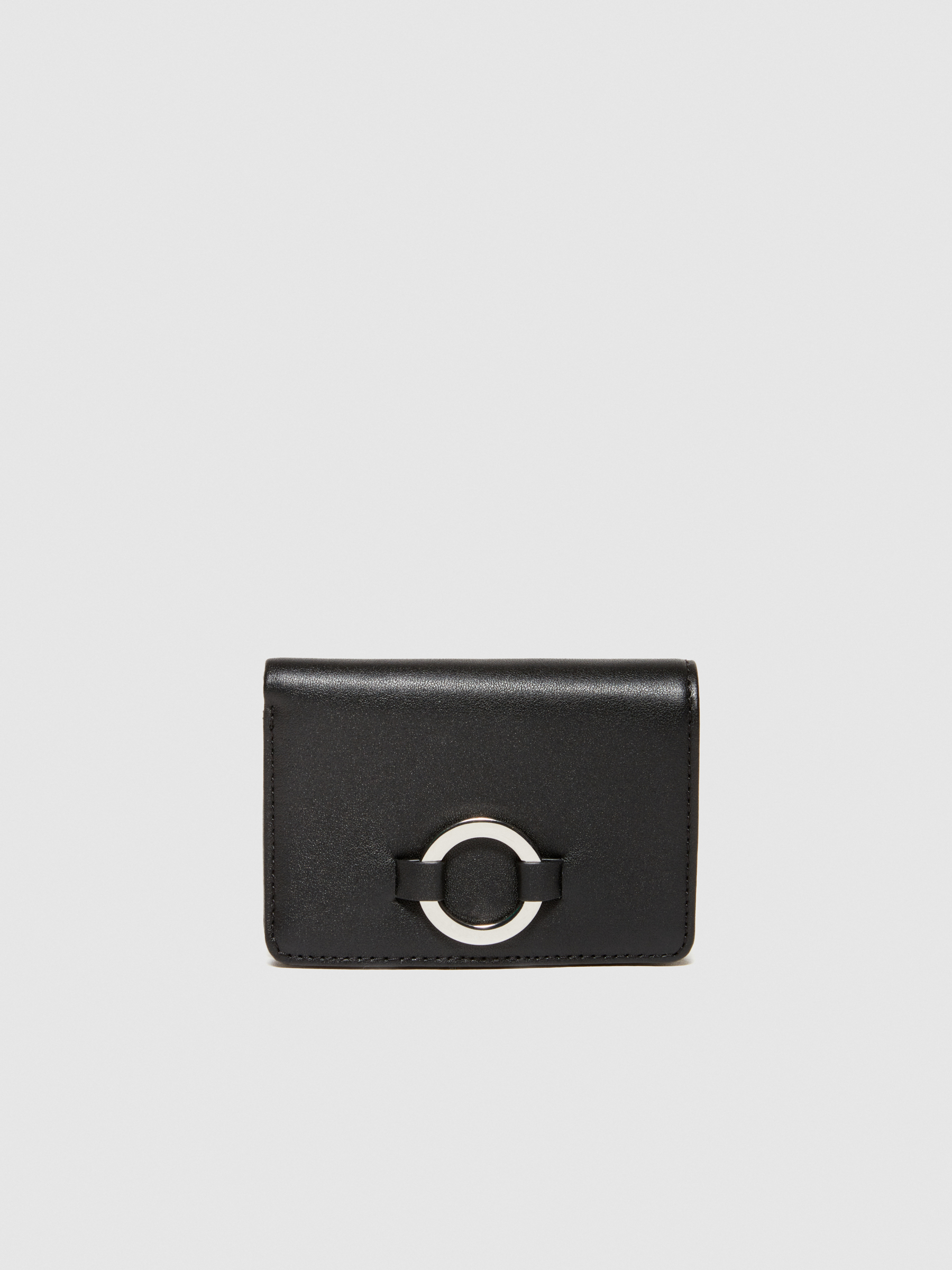 Sisley - Leather Card Holder, Woman, Black, Size: ST