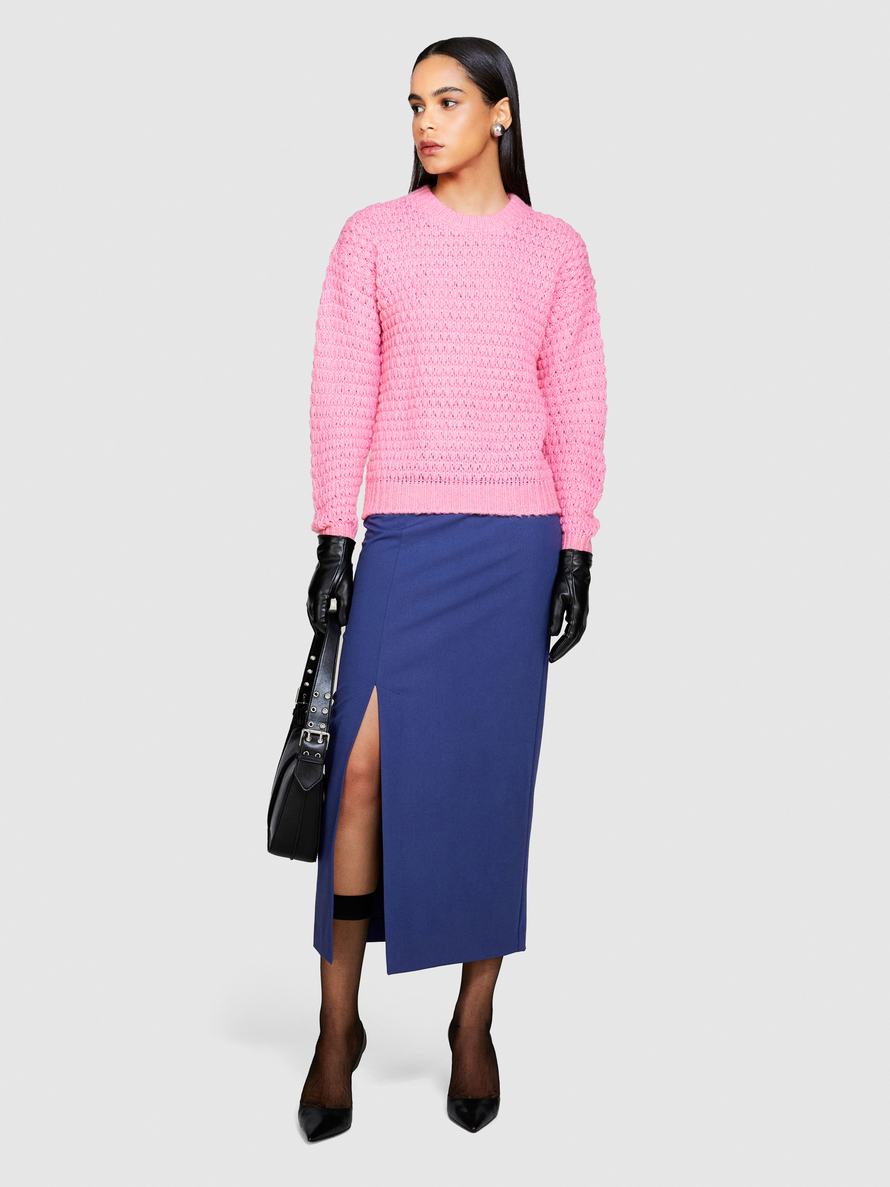 Sisley - 3d Sweater, Woman, Pink, Size: M
