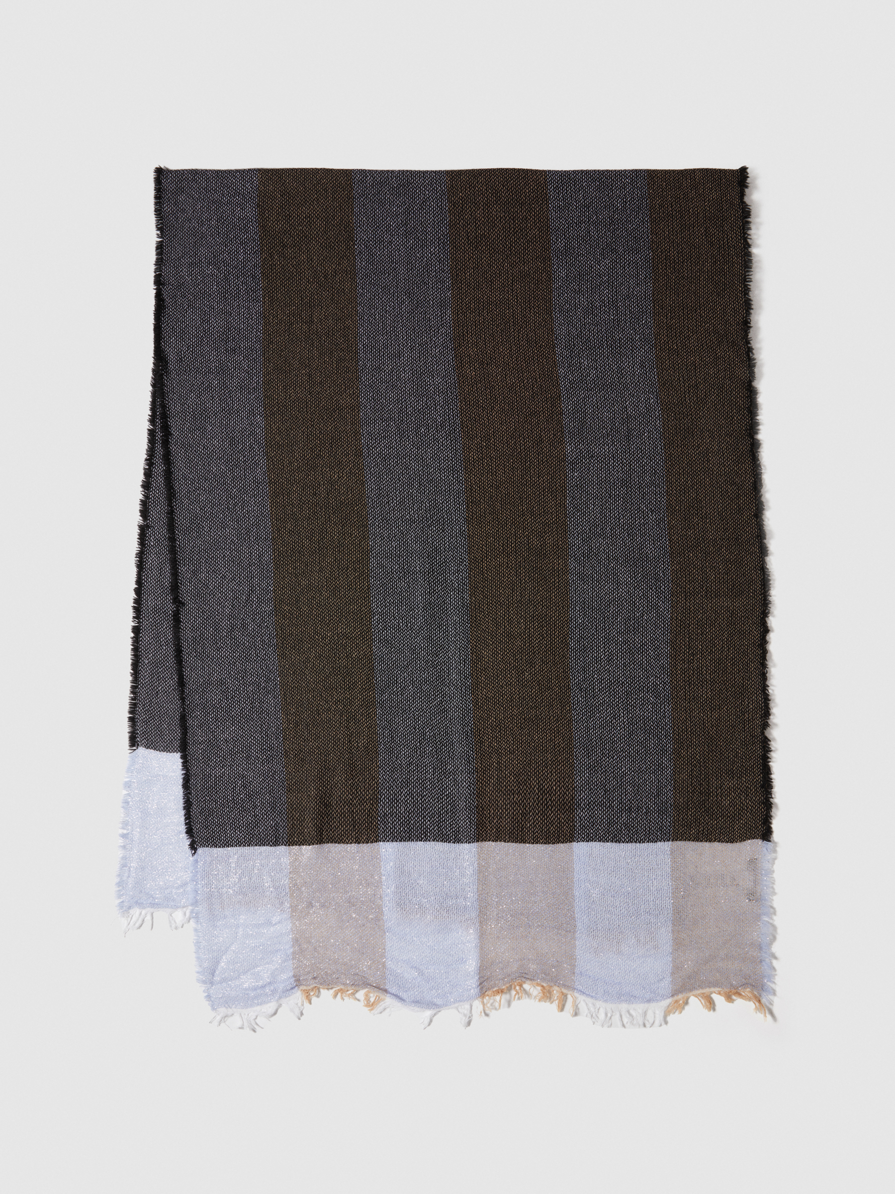 Sisley - Striped Scarf With Lurex, Woman, Multi-color