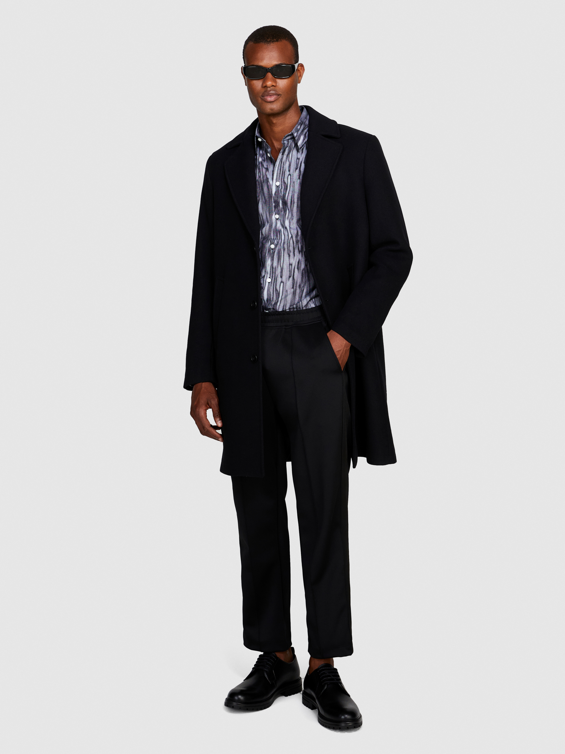 Sisley - Regular Fit Coat, Man, Black, Size: 52