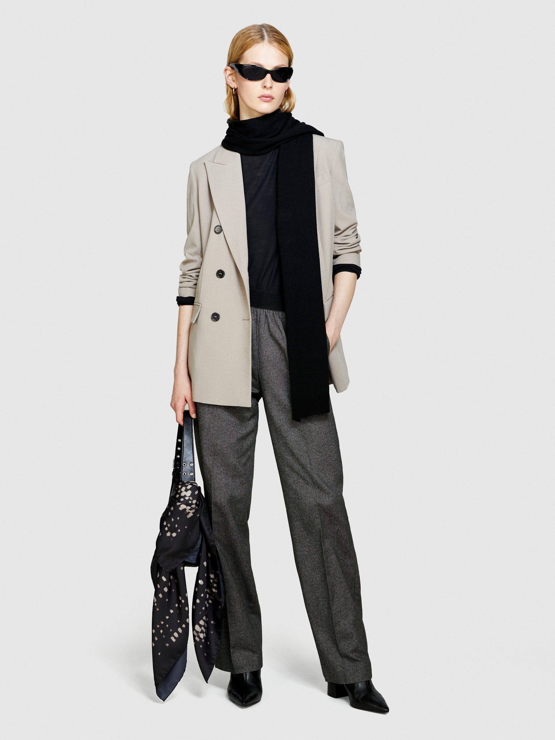 Sisley - Flannel Trousers, Woman, Gray, Size: 44