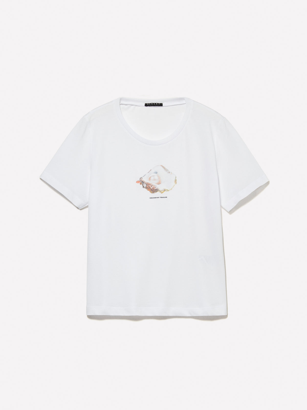 T-shirt branca com estampa de concha - ucb_image_FS