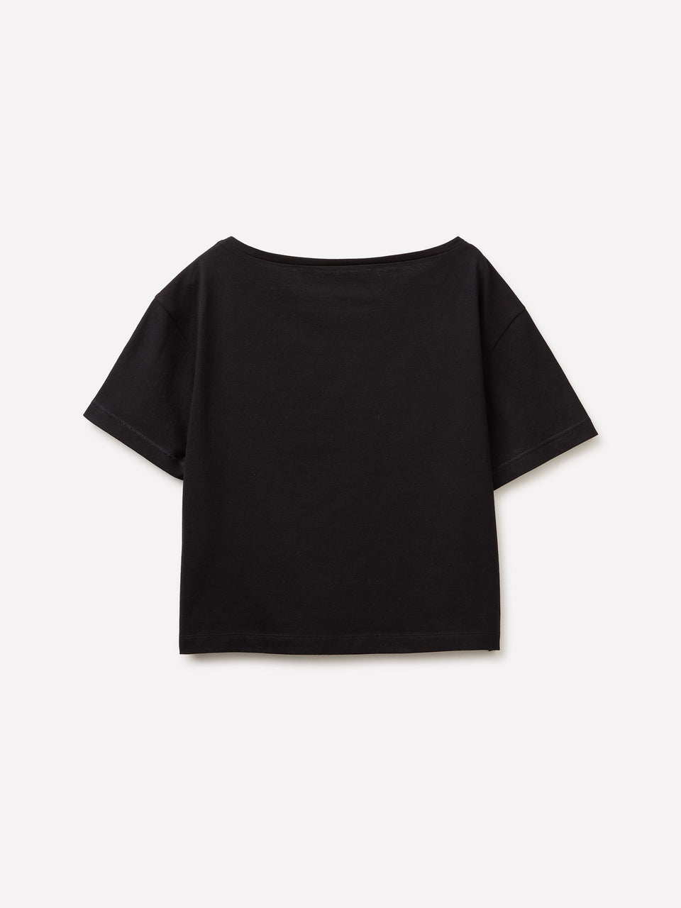 T-shirt cropped com decote à barco - ucb_image_BS