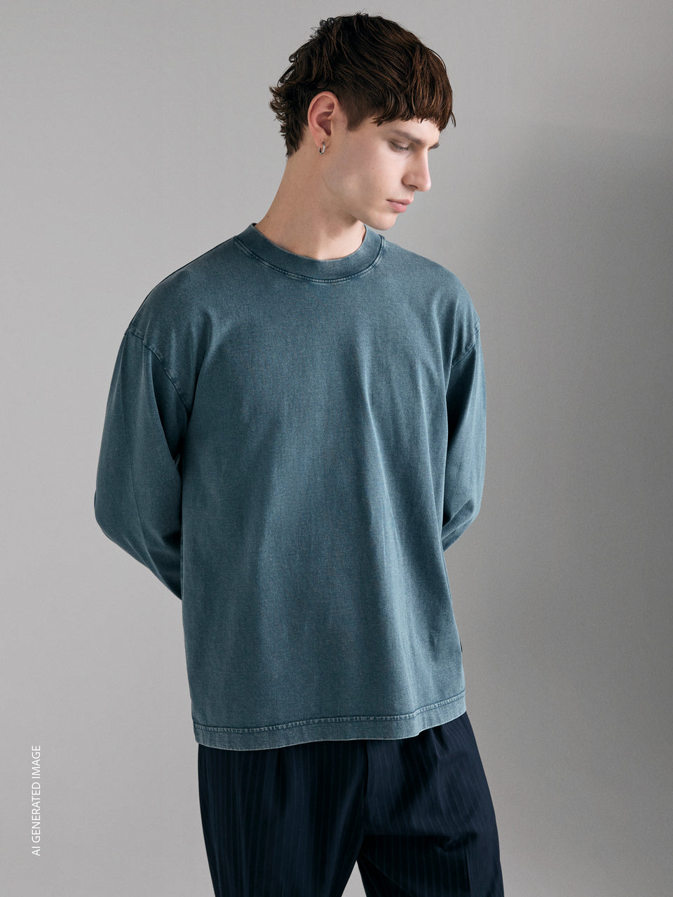 T-shirt de manga comprida efeito vintage - ucb_image_FY