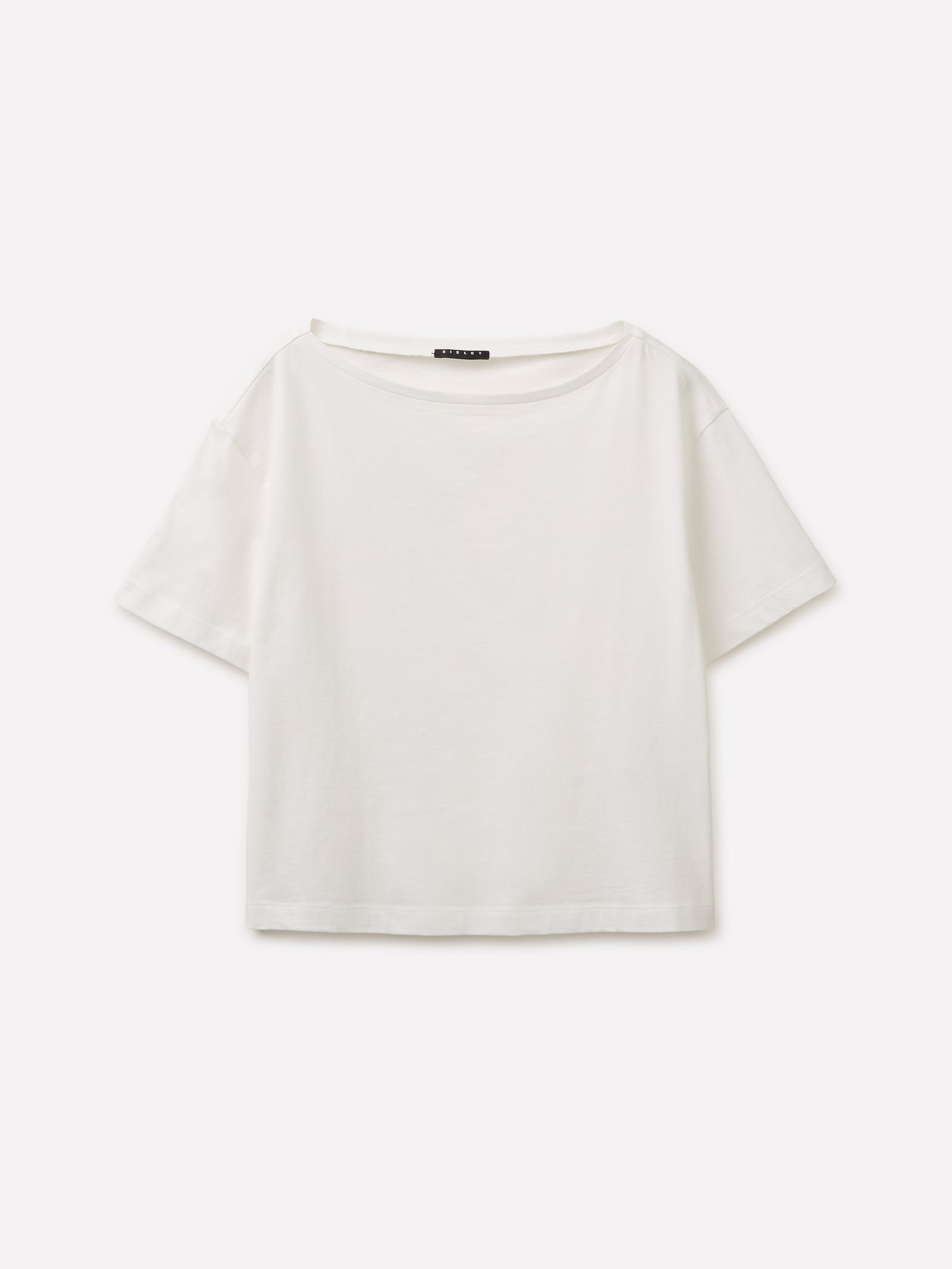 T-shirt cropped com decote à barco - ucb_image_FS