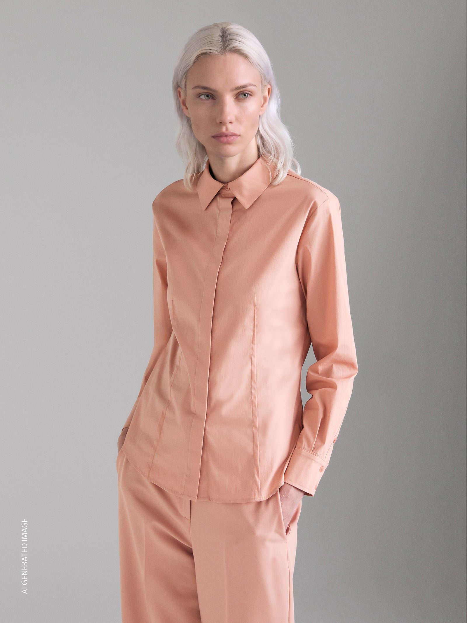 Slim fit shirt with pleats