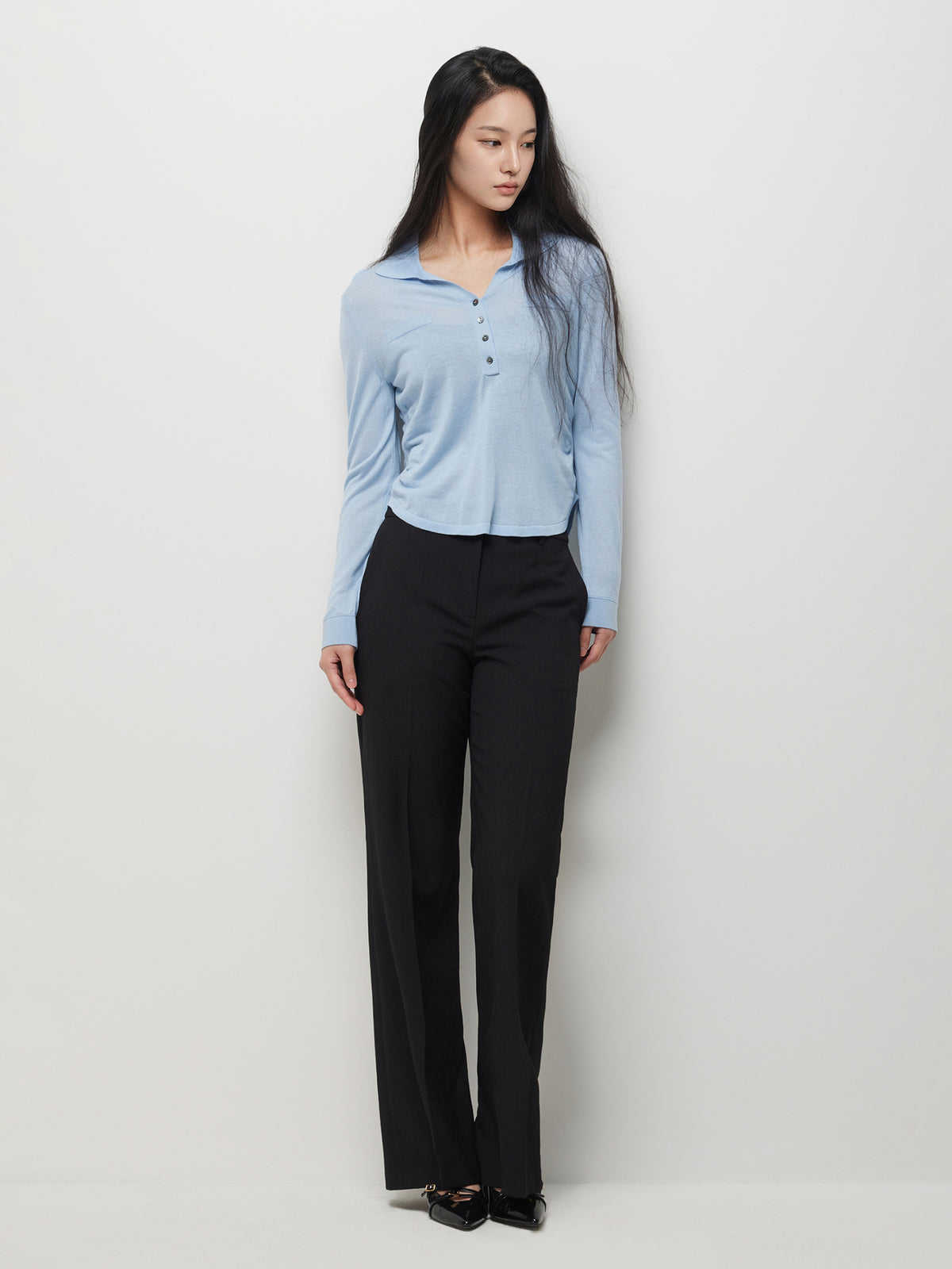 High-waisted trousers