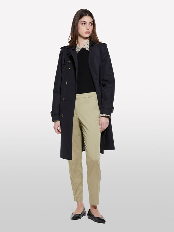Chinos verde militar - calças chinos para mulher | Sisley