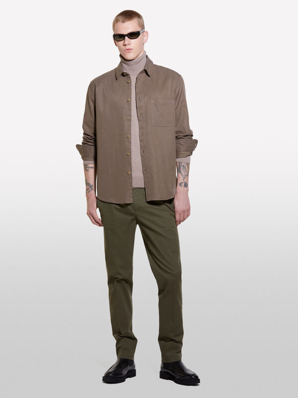 Calças chino verde escuro - calças chinos para homem | Sisley