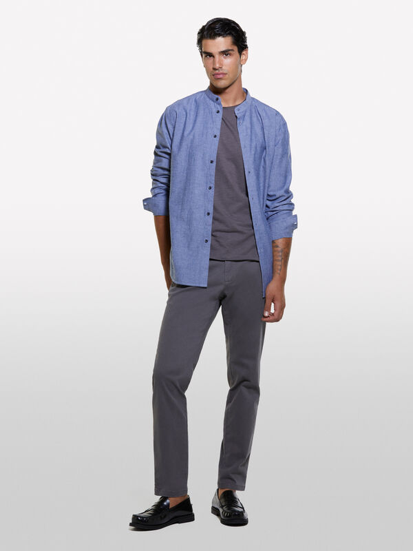 Cal&ccedil;as cinza-escuro efeito vintage - cal&ccedil;as slim para homem | Sisley