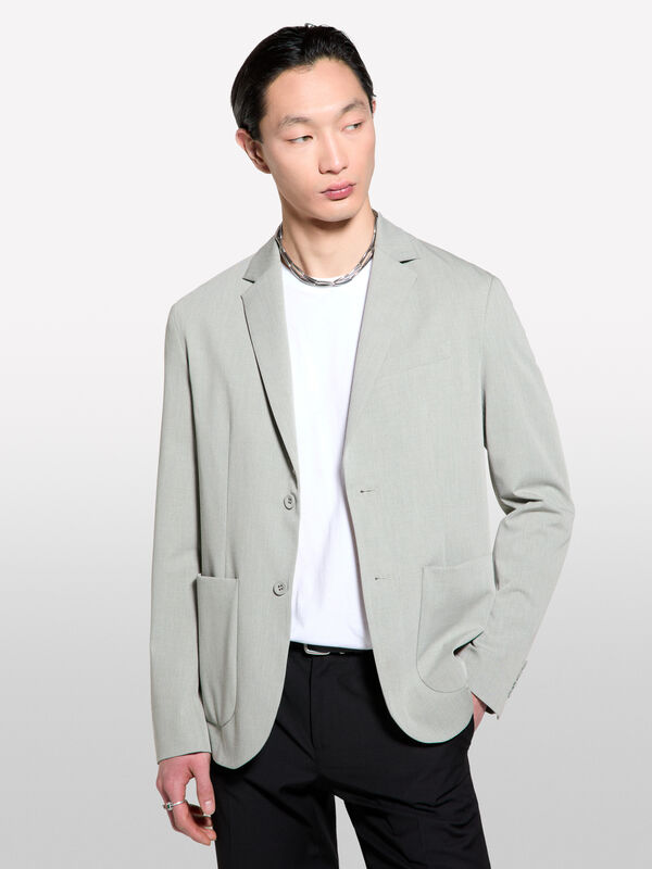Blazer de abotoadura simples cinza claro - blazers para homem | Sisley