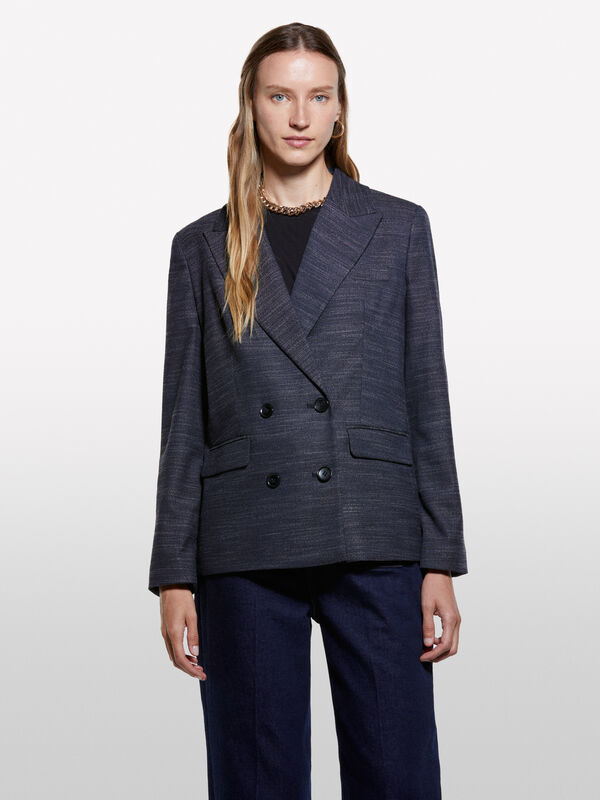 Blazer de flanela azul-escuro - blazers para mulher | Sisley