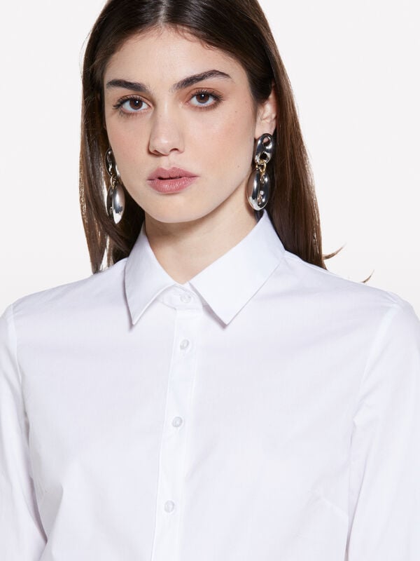 Camisa branca slim fit - camisas para mulher | Sisley