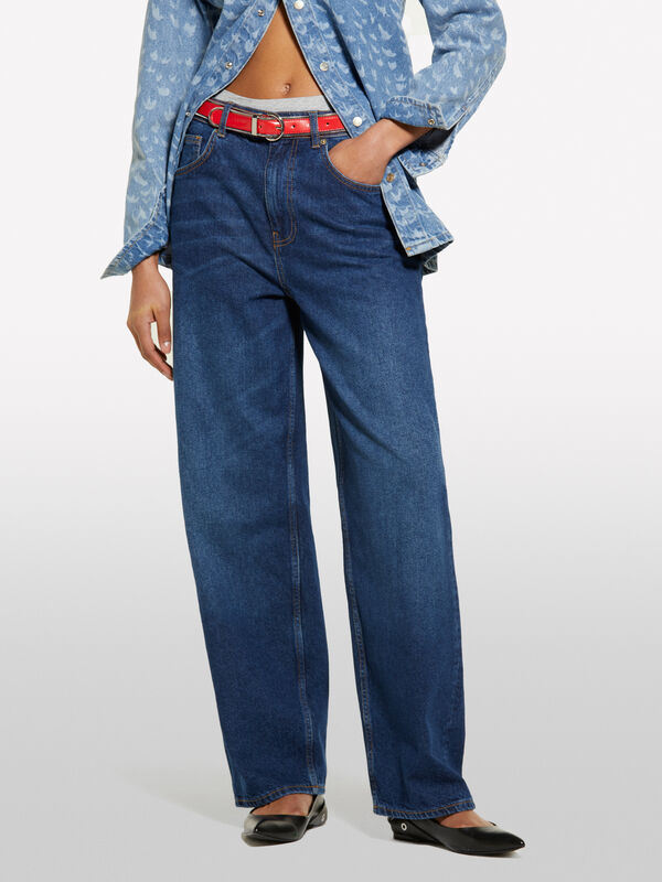 Jeans baggy fit azul - jeans largos para mulher | Sisley
