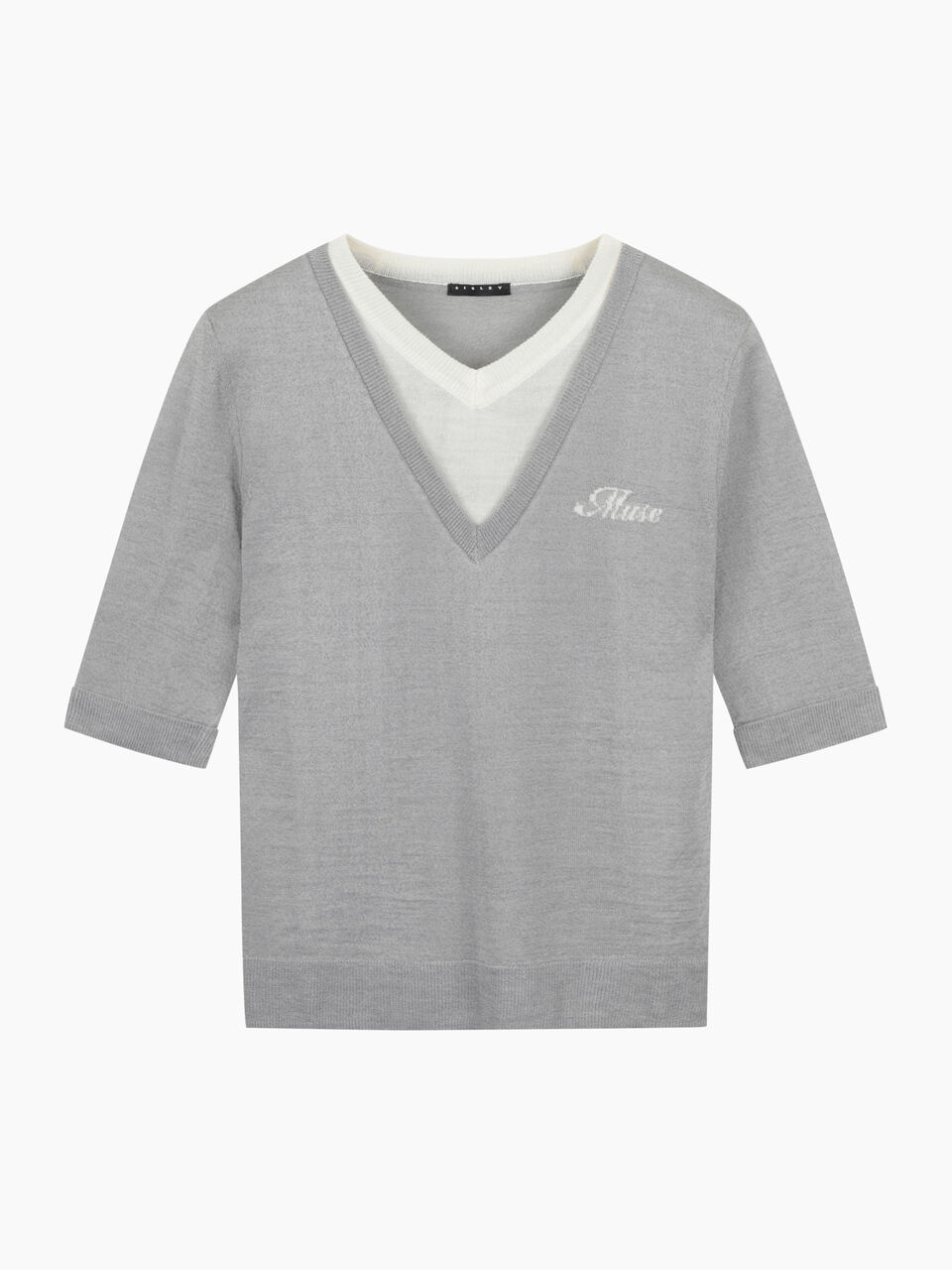 V NECK SWEATER H/S Mulher image number null