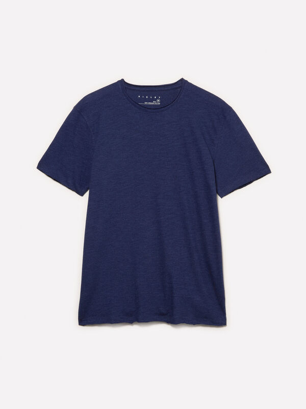 T-shirt de manga curta slim fit azul - t-shirt de manga curta para homem | Sisley