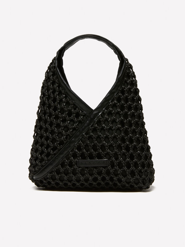 Bolsa assimétrica pequena preta - bolsas tiracolo e de ombro para mulher | Sisley