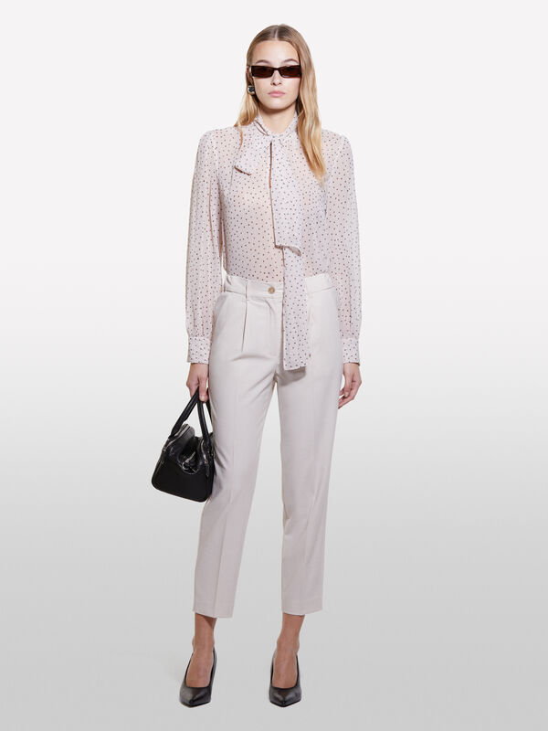 Calças jogger branco nata - calças joggers para mulher | Sisley