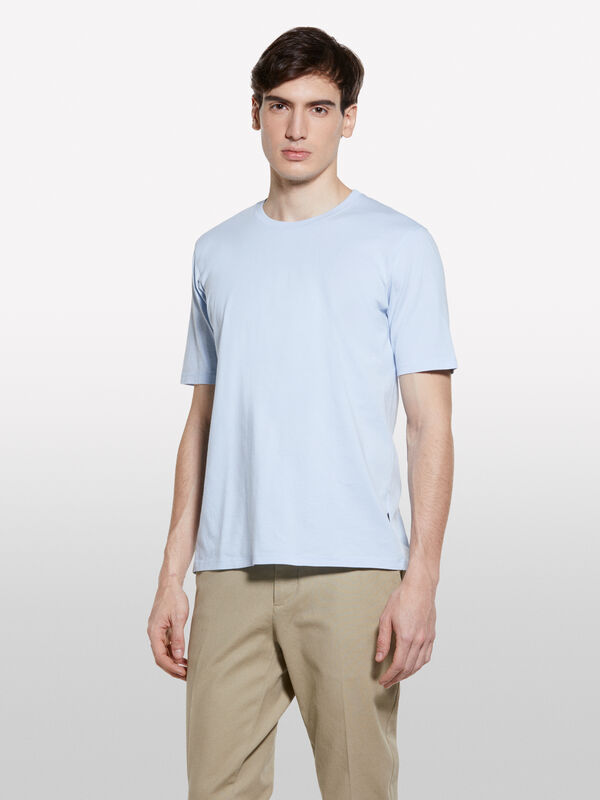 T-shirt de manga curta regular fit azul - t-shirt de manga curta para homem | Sisley