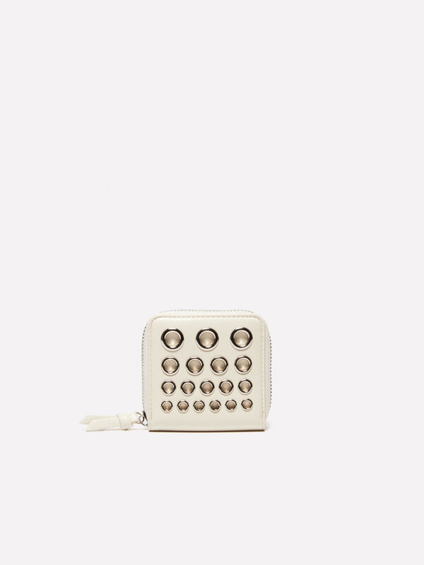 Porta-moedas branco nata pequeno com ilhoses - carteiras para mulher | Sisley