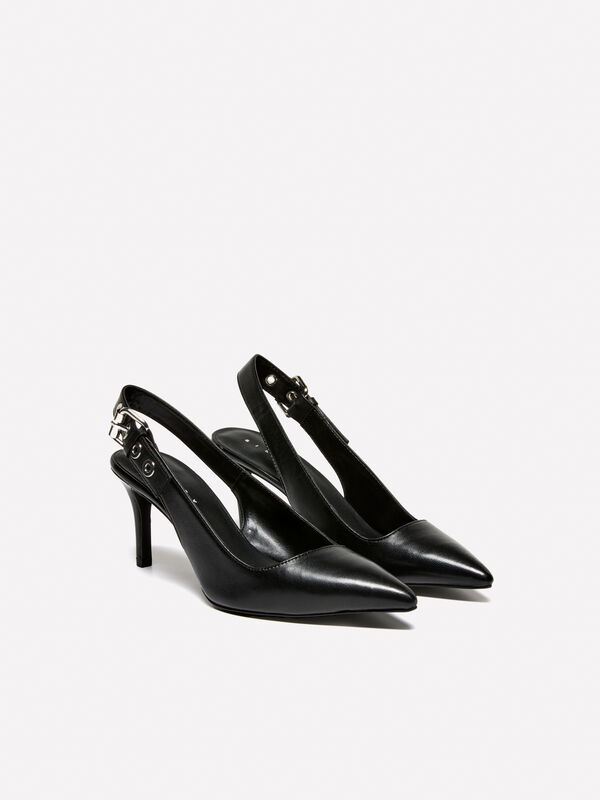 Escarpins em pele com fivela - sapatos com salto mulher | Sisley