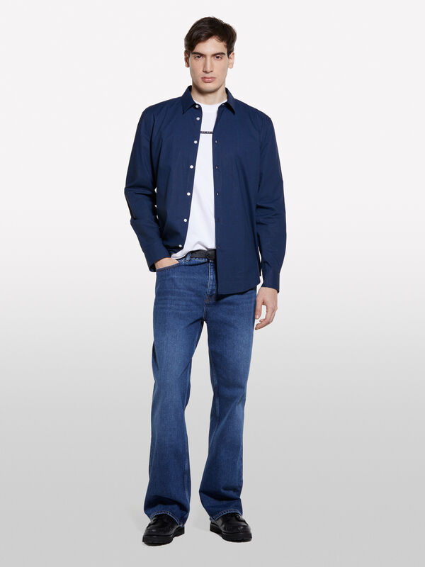 T-shirt branca com estampa de letra - t-shirt de manga curta para homem | Sisley