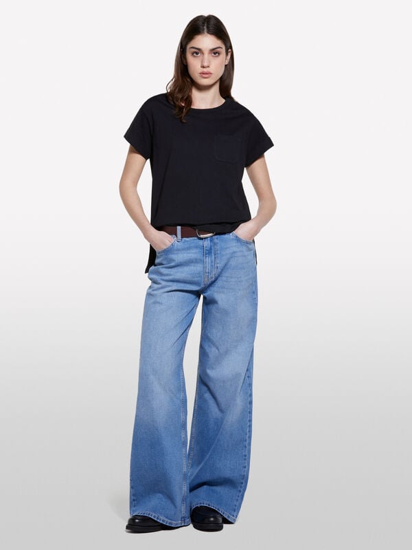Jeans Style 72 wide fit claro - jeans palazzo para mulher | Sisley