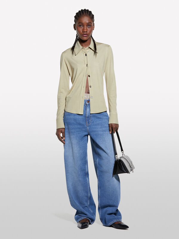 Camisa verde militar - camisas para mulher | Sisley
