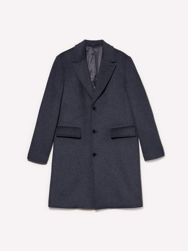 Sobretudo de abotoadura simples cinza-escuro Sobretudo de abotoadura simples cinza-escuro - sobretudos para homem | Sisley