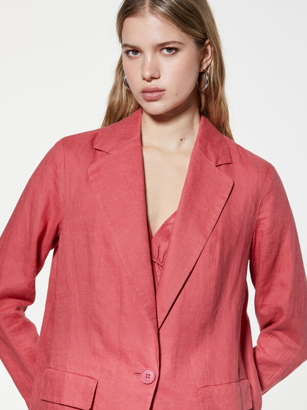 Blazer blush em 100% linho - blazers para mulher | Sisley