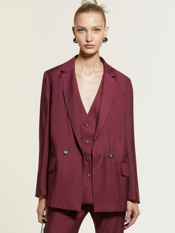 Blazer rosa blush às riscas - blazers para mulher | Sisley