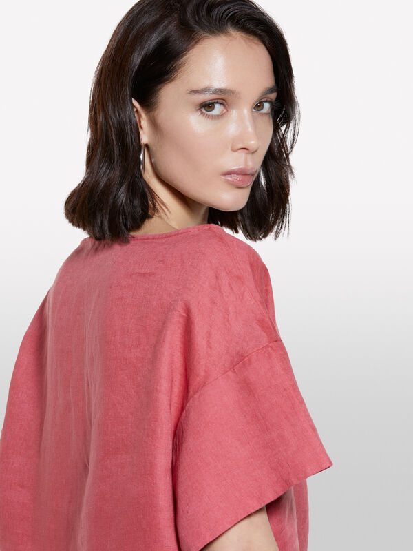 Blusa blush em 100% linho	 - blusas para mulher | Sisley
