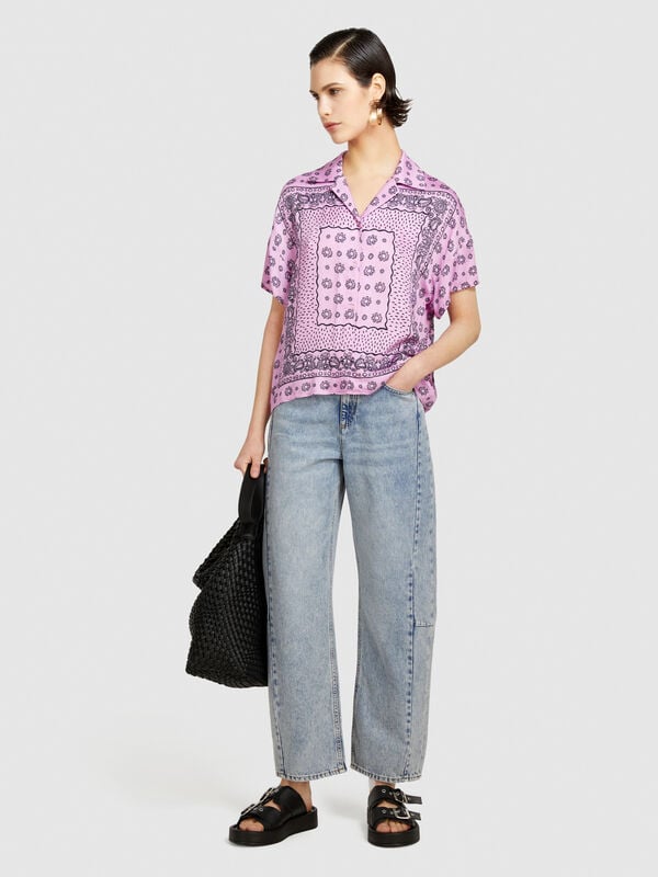 Jeans barrel leg - jeans carrot fit para mulher | Sisley